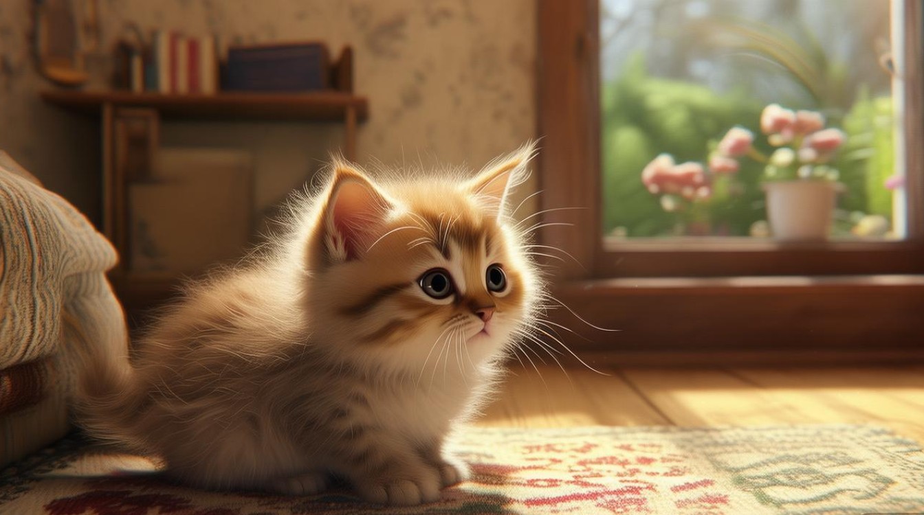 猫咪在新家胆小
