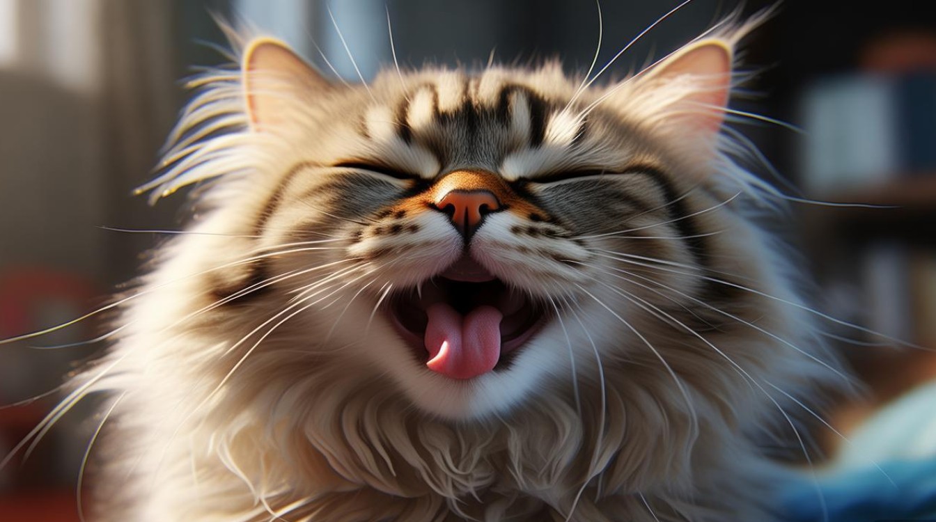猫咪伸舌头睡觉
