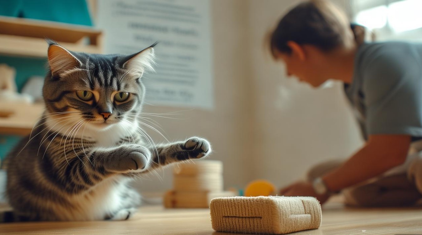 训练猫咪收爪子