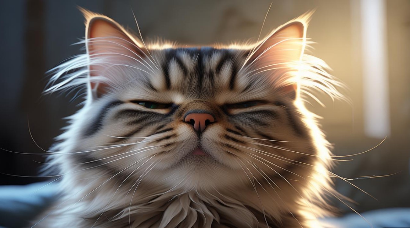 猫咪胡子往下耷拉