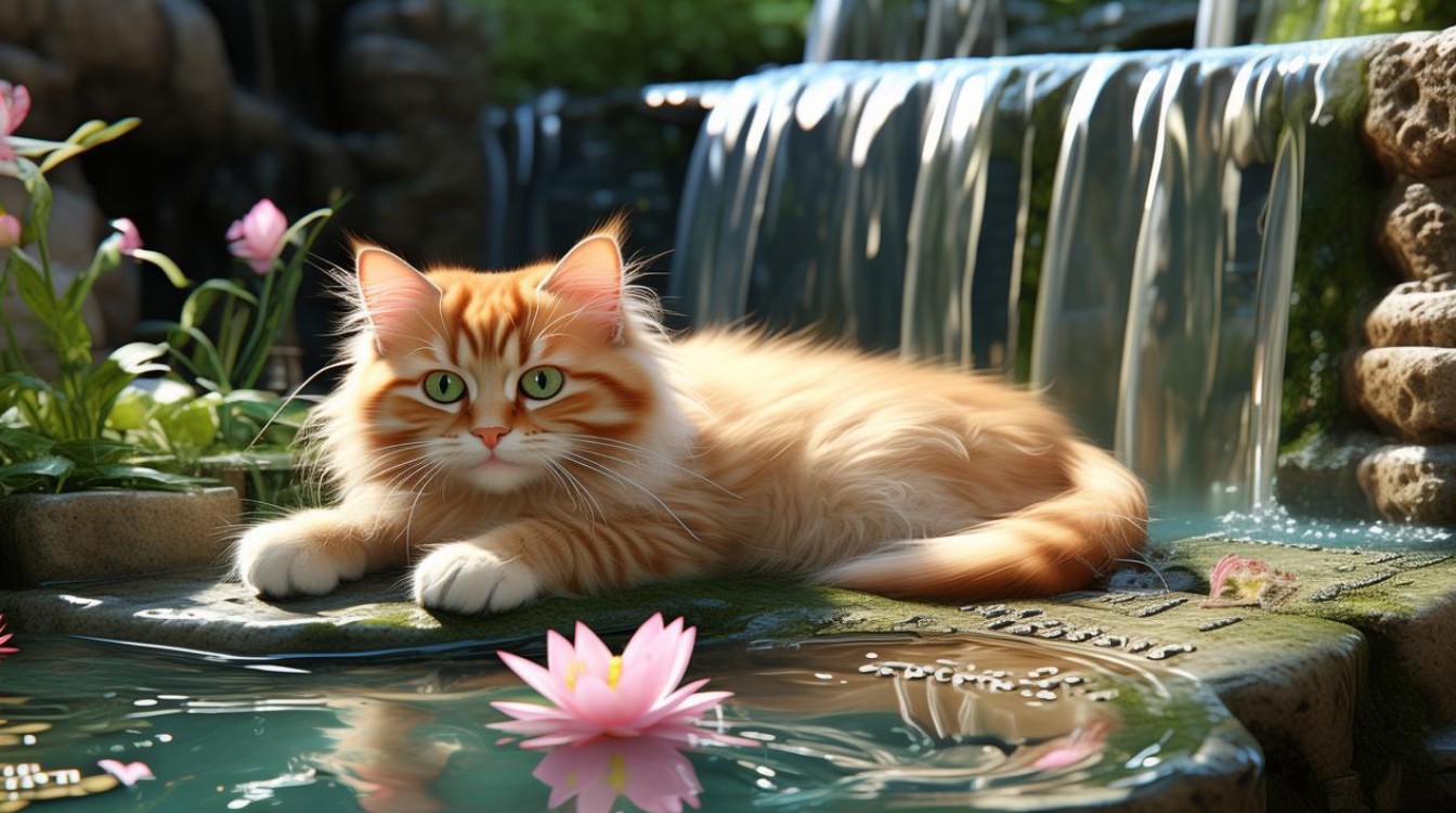 猫咪和很多水