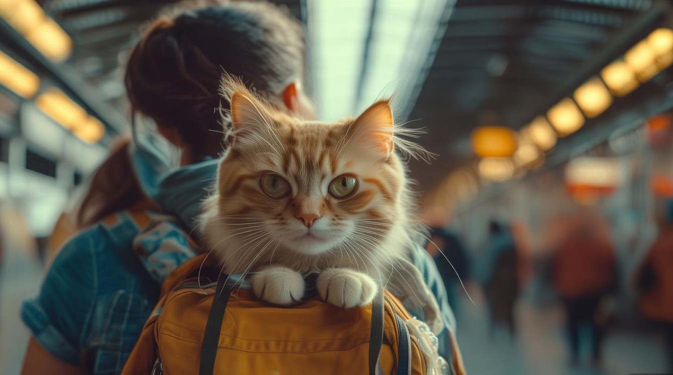 带着行李和猫咪