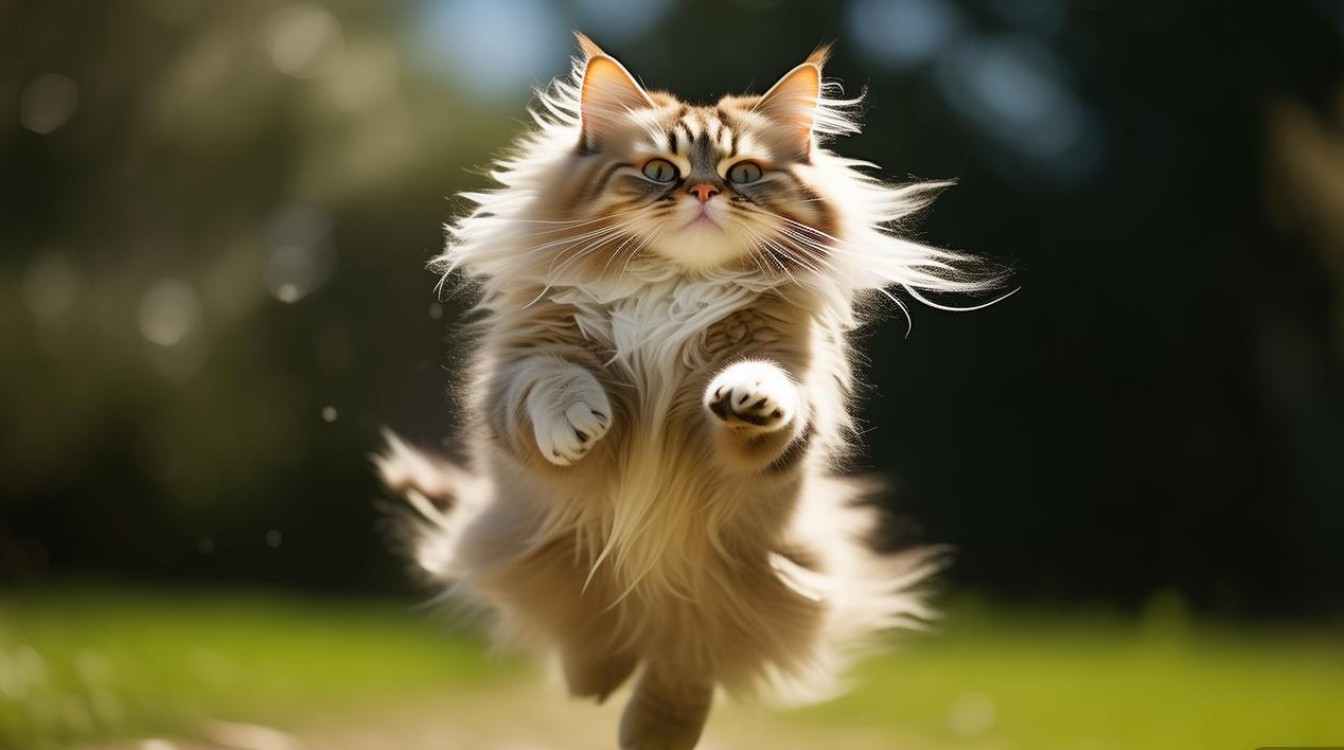 猫咪后脚没有落地