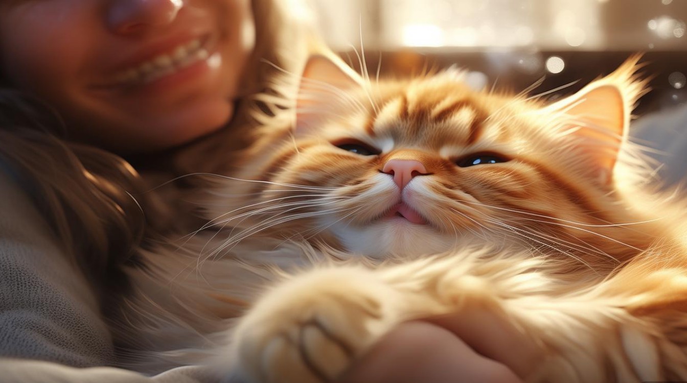 猫咪抱在怀里呼噜