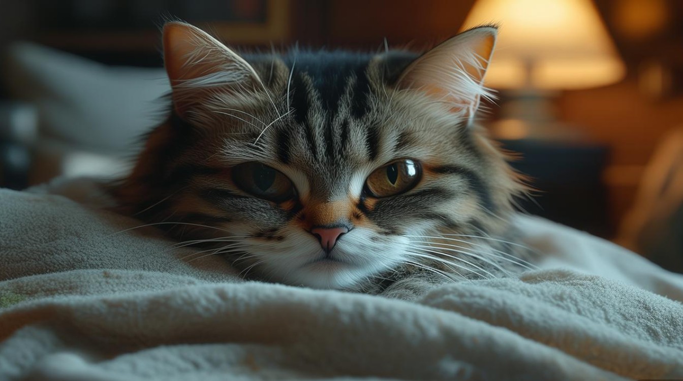 猫咪生病难过图片