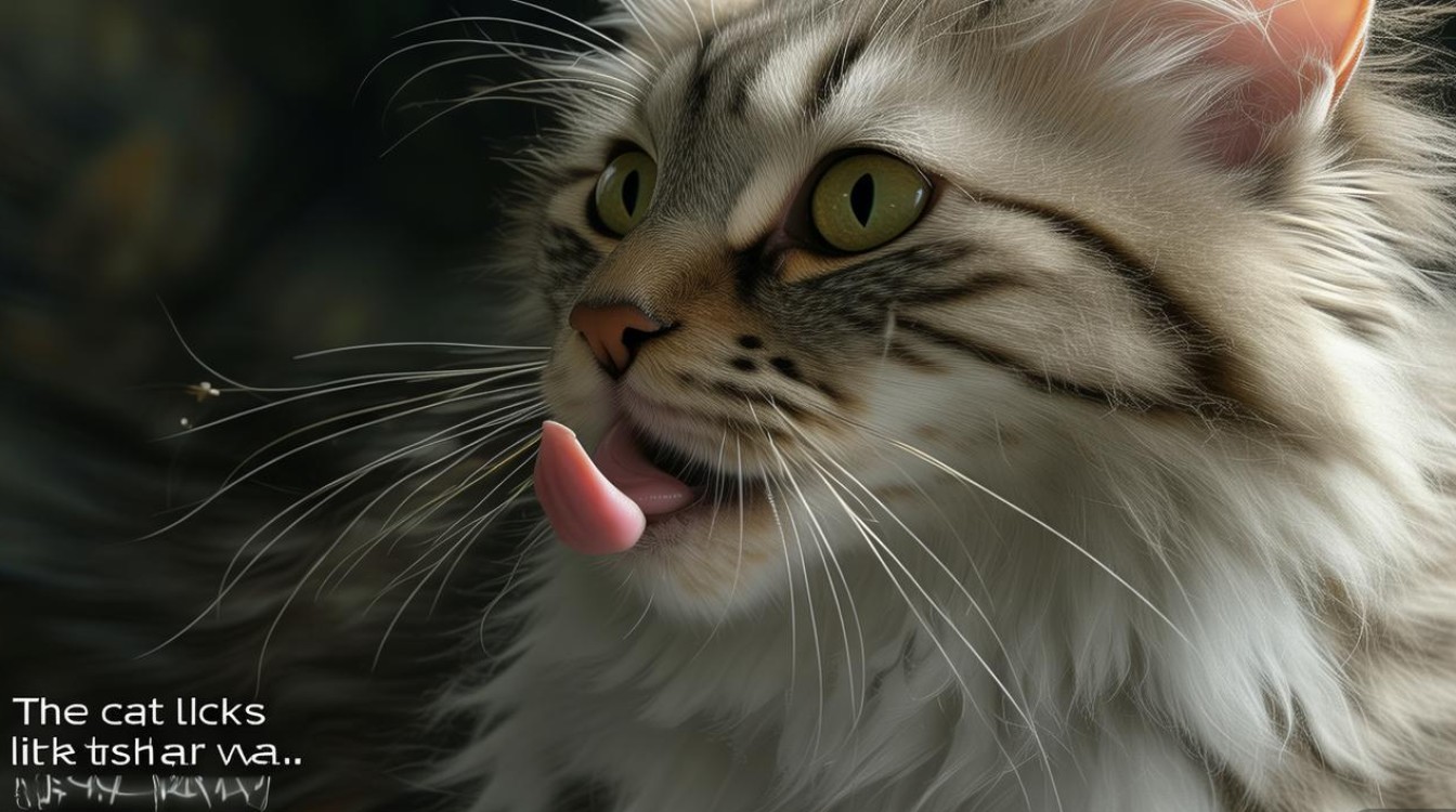 猫咪舔到耳垢