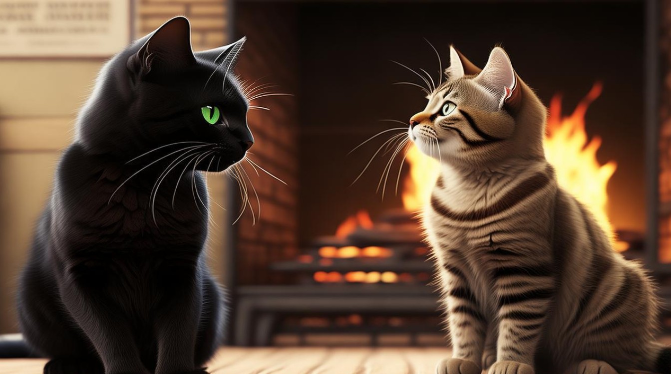 2只猫咪见面