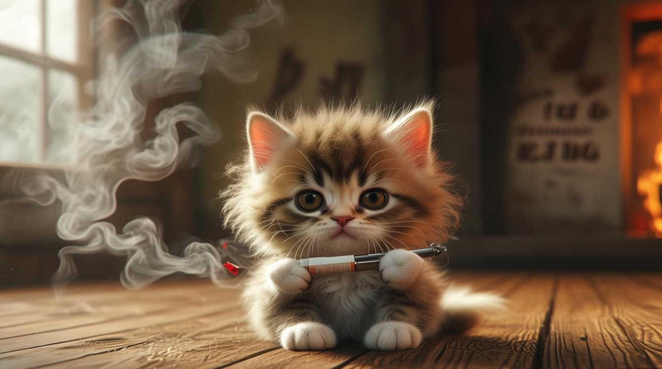 小猫咪抽烟
