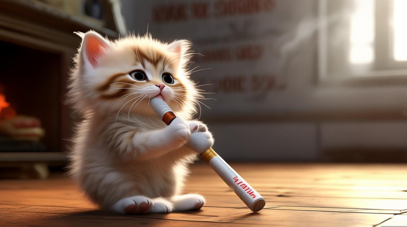 小猫咪抽烟