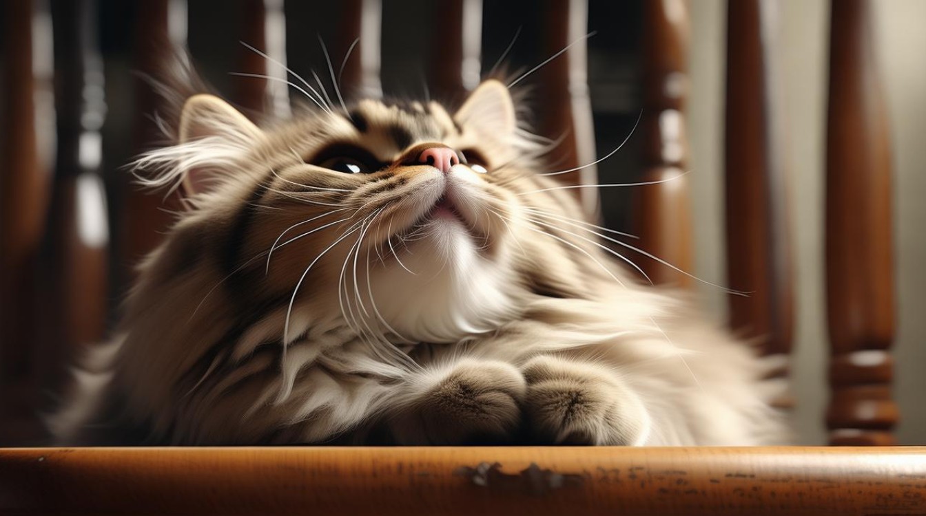 猫咪脸颊蹭家具