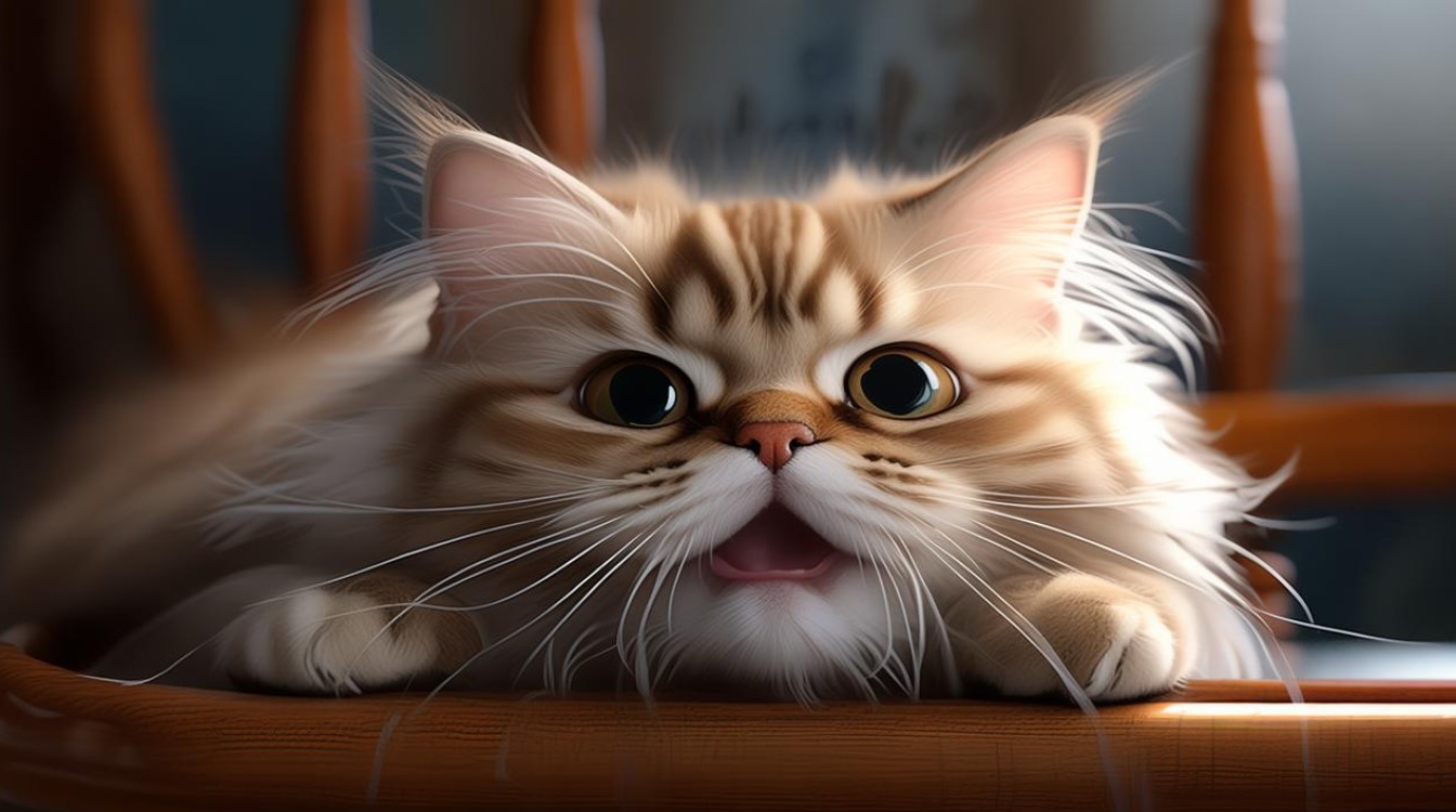猫咪脸颊蹭家具