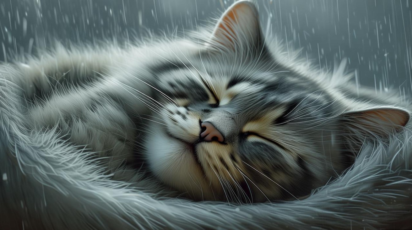 天阴猫咪爱睡觉