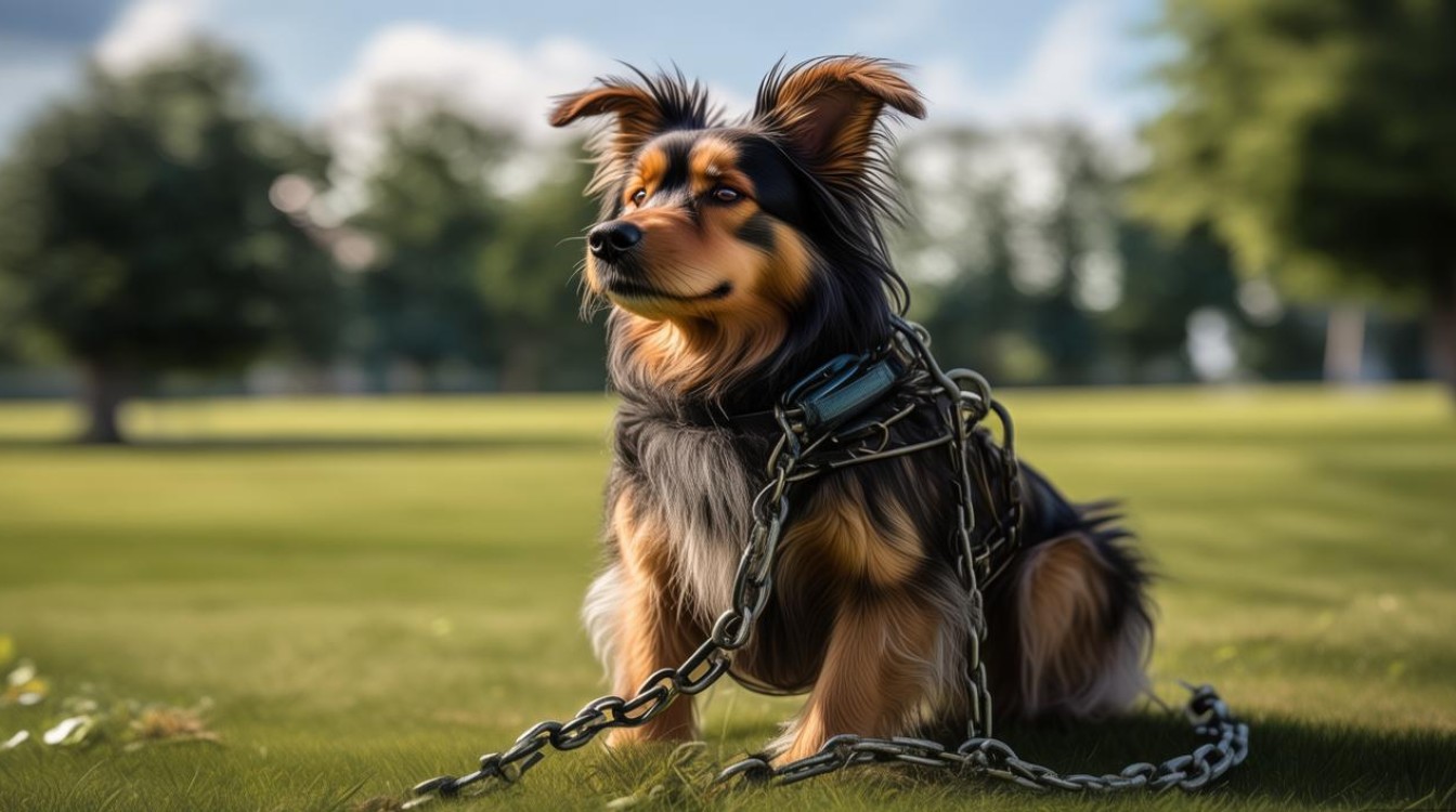 狗狗拴着
