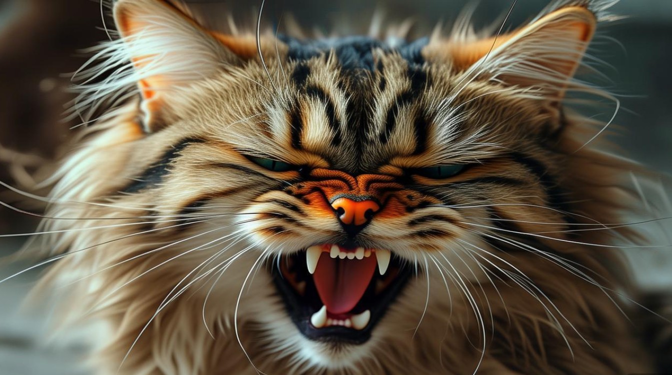 猫咪突然生气嚎叫