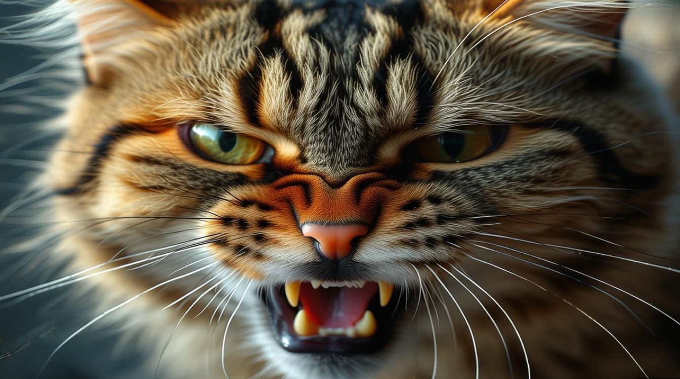 猫咪突然生气嚎叫