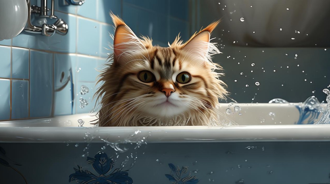猫咪洗澡不老实