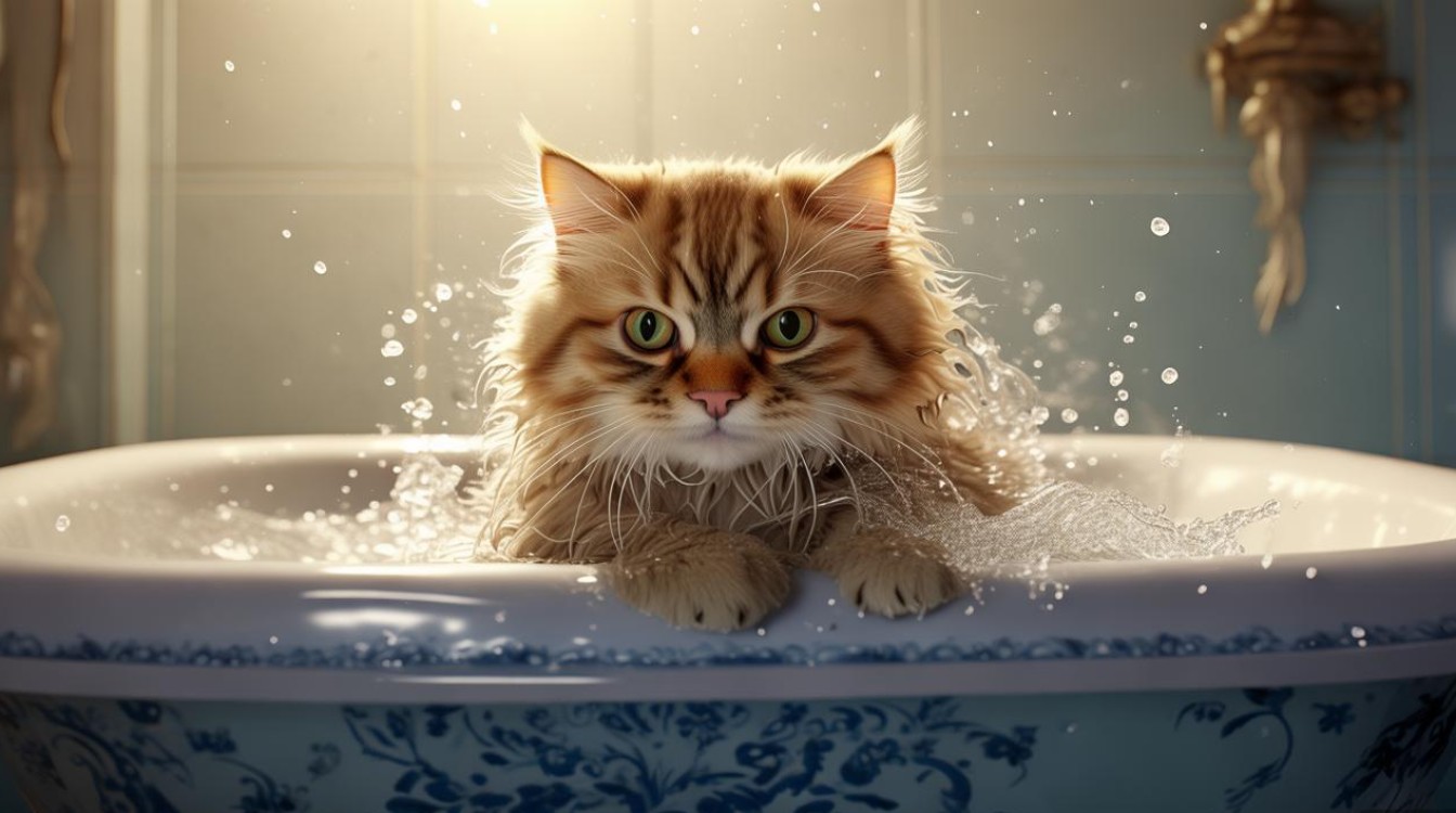 猫咪洗澡不老实