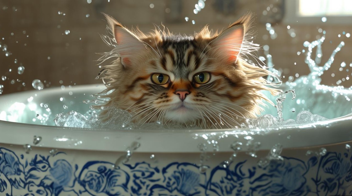 猫咪洗澡不老实