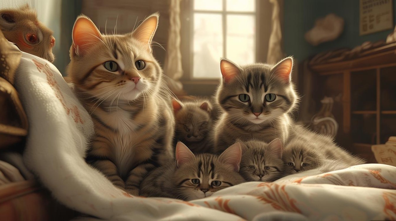 猫咪生了小猫搬家