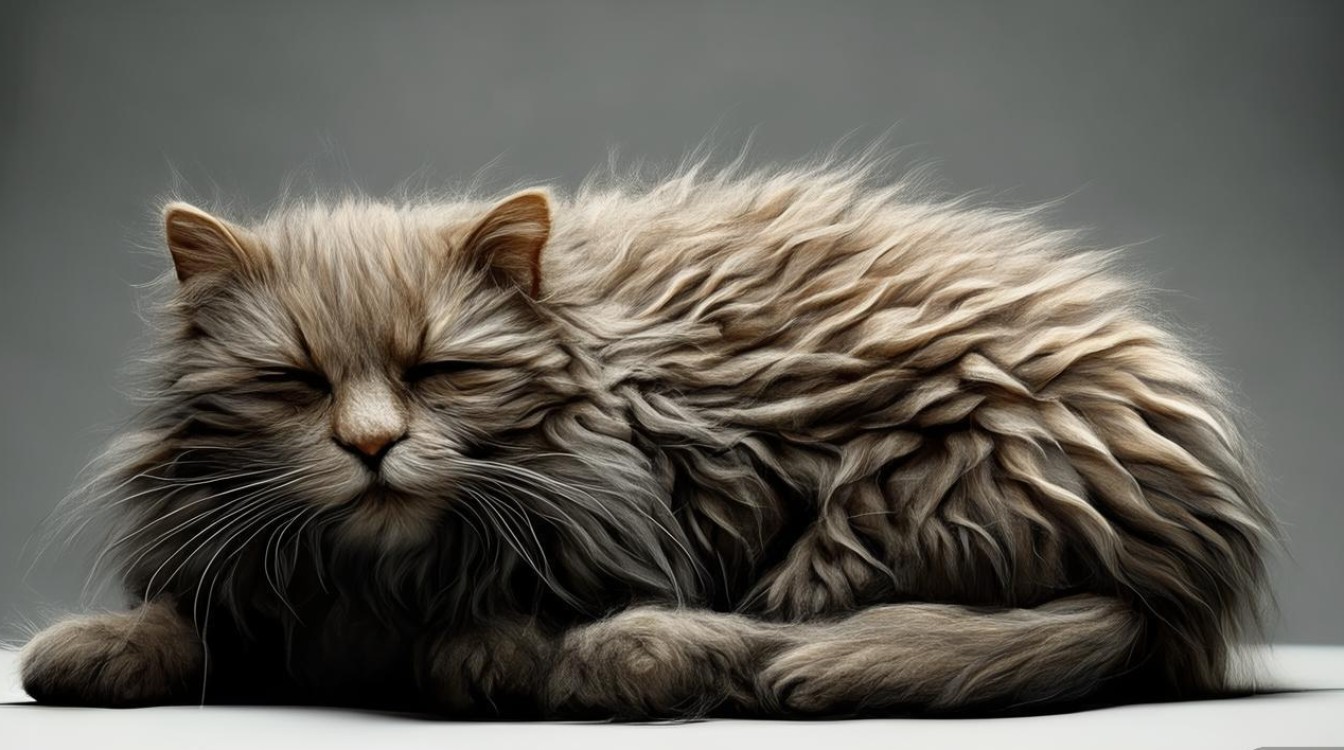 猫咪背毛打结