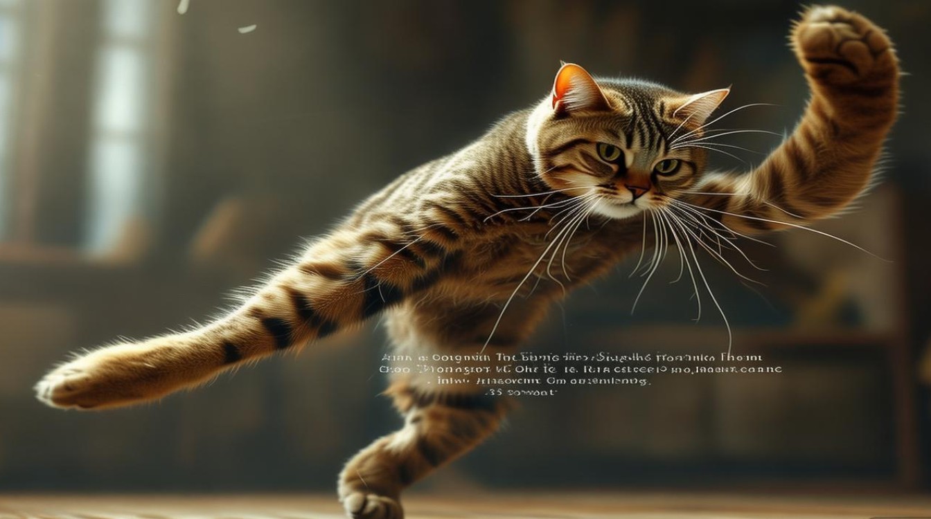 猫咪后腿向后蹬