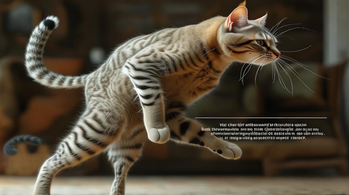 猫咪后腿向后蹬
