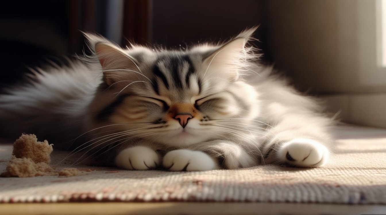 猫咪呕吐打瞌睡