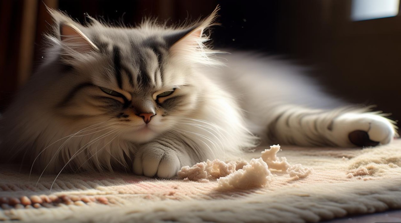 猫咪呕吐打瞌睡