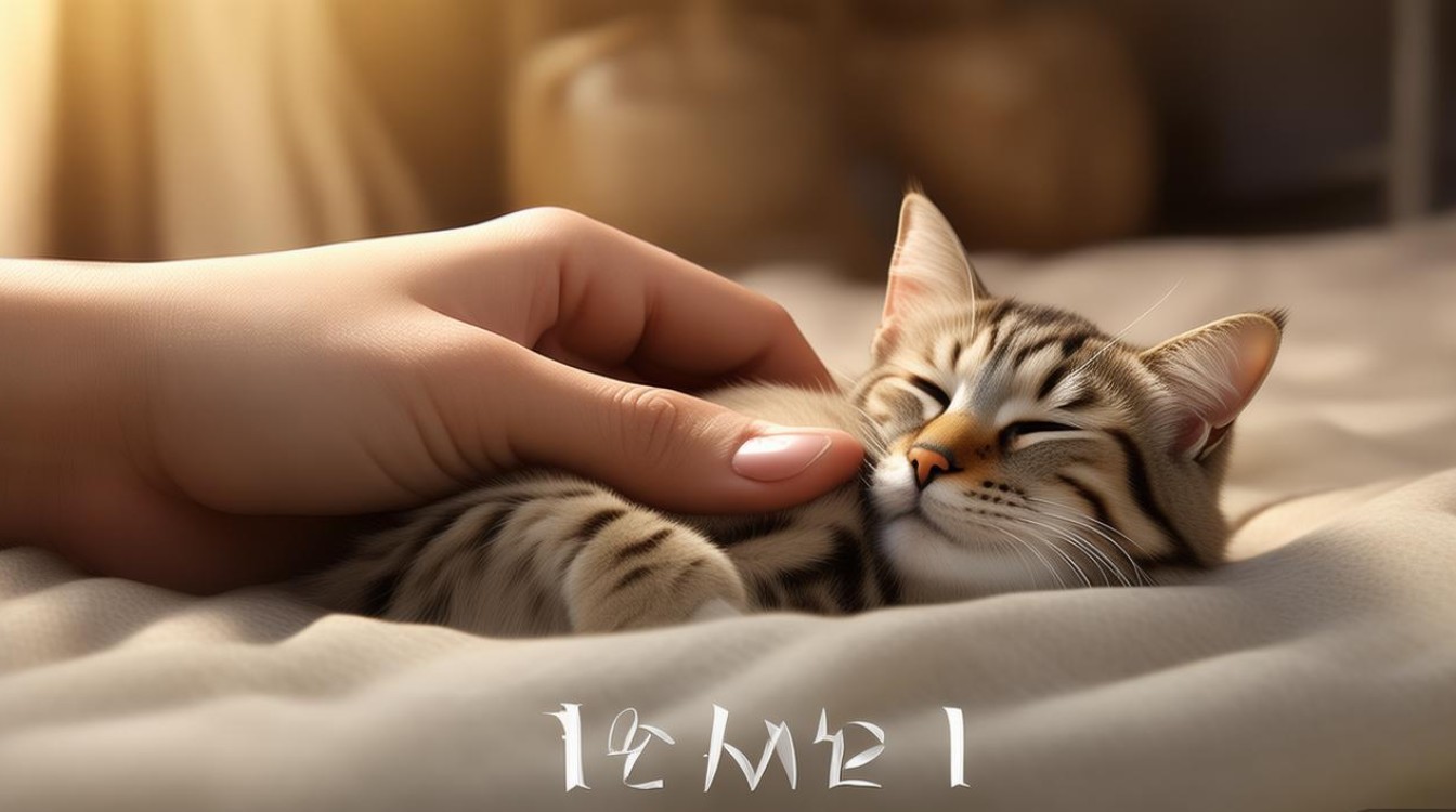 帮猫咪揉腹部
