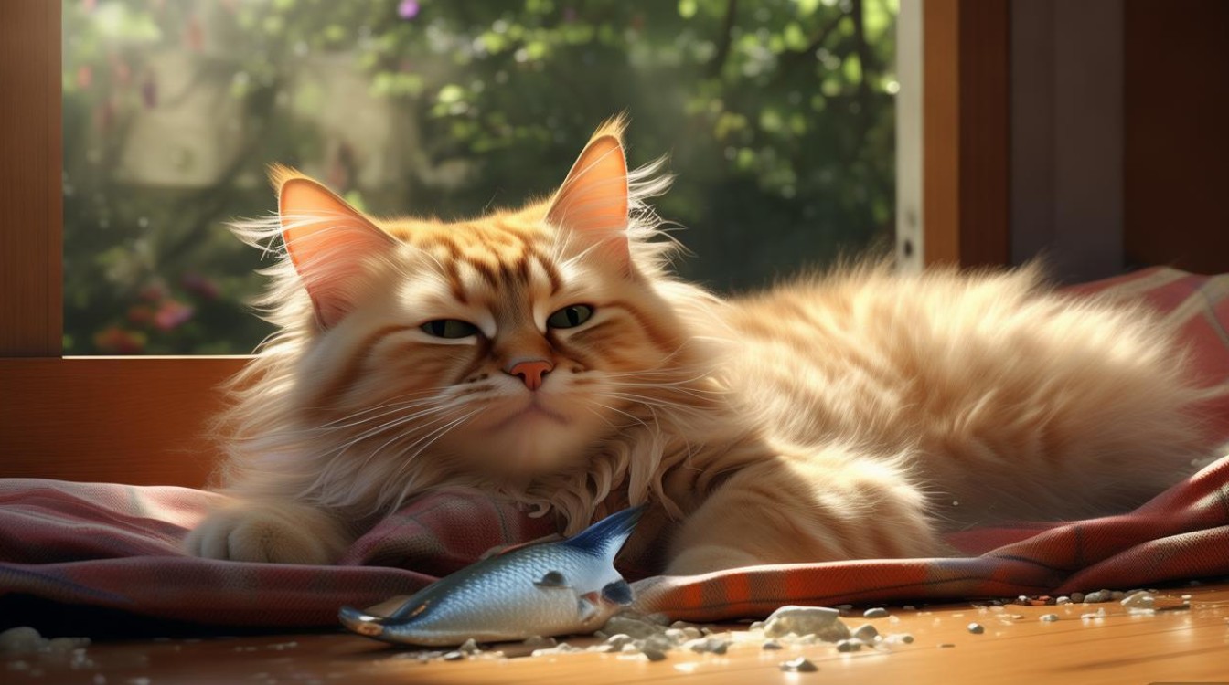 猫咪吃撑了呕吐