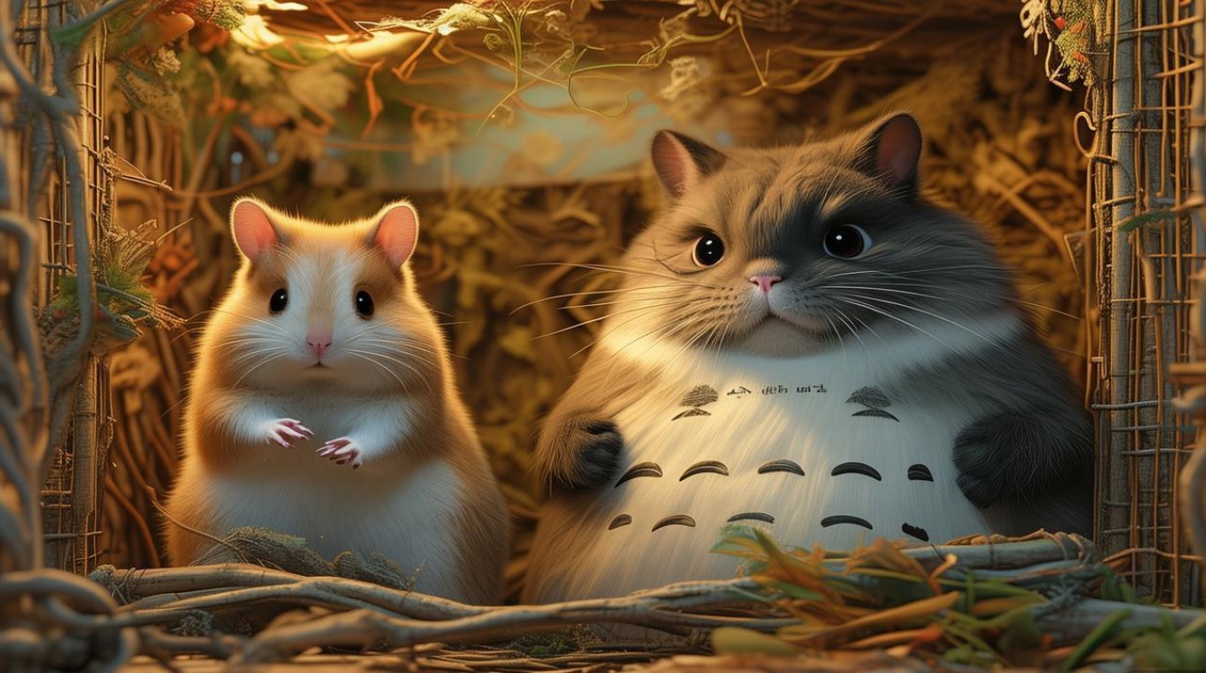 龙猫和仓鼠合笼