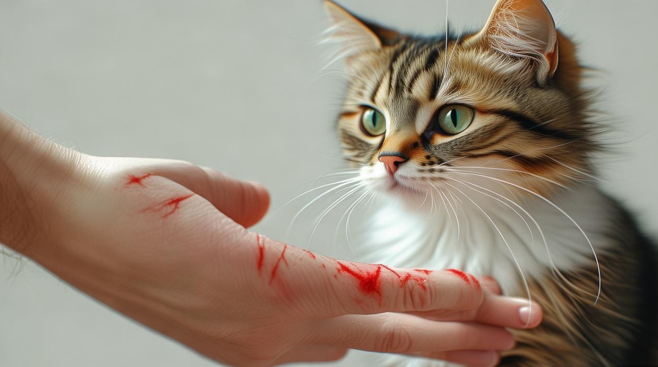 被猫咪爪子抓了