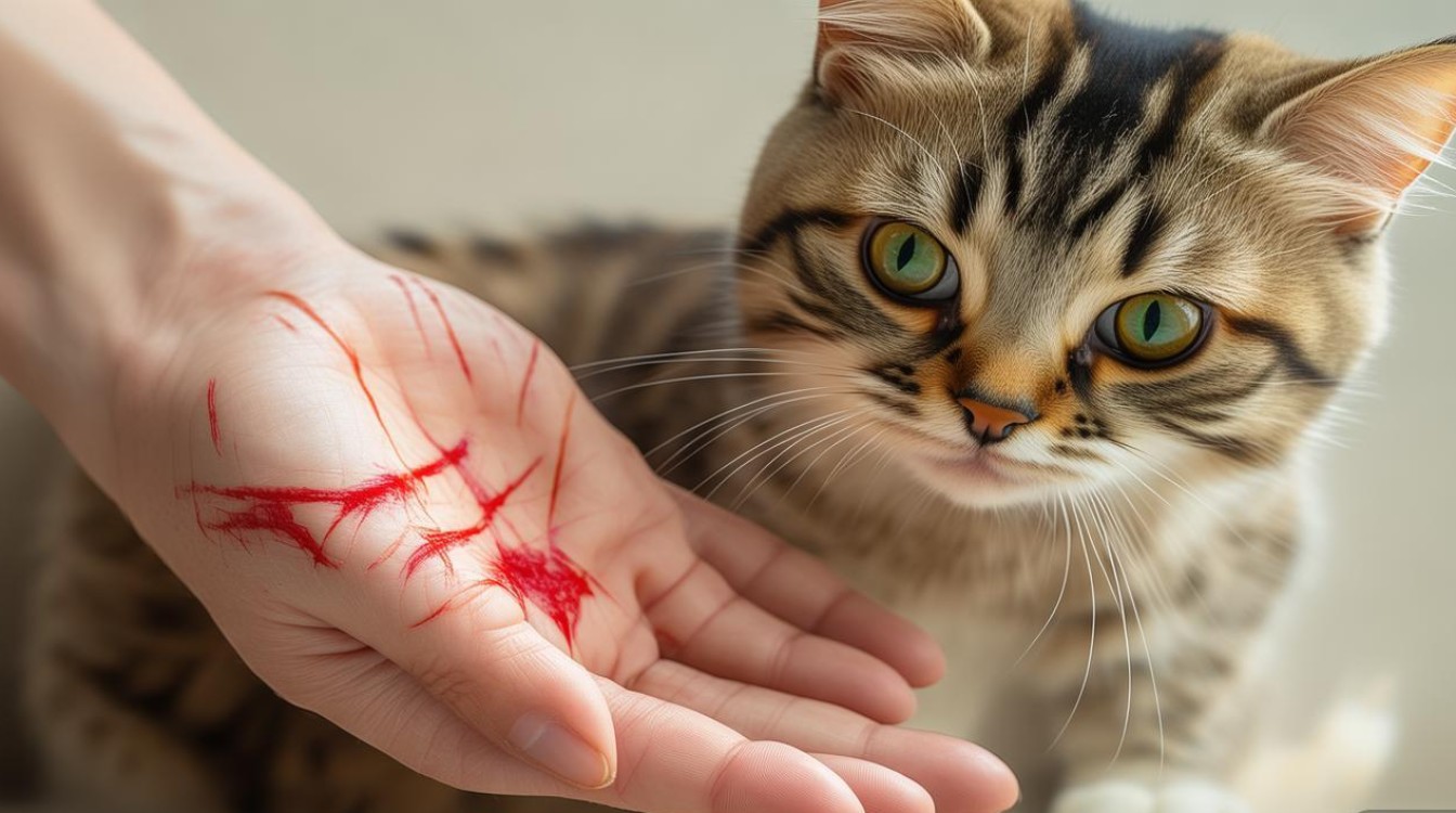 被猫咪爪子抓了