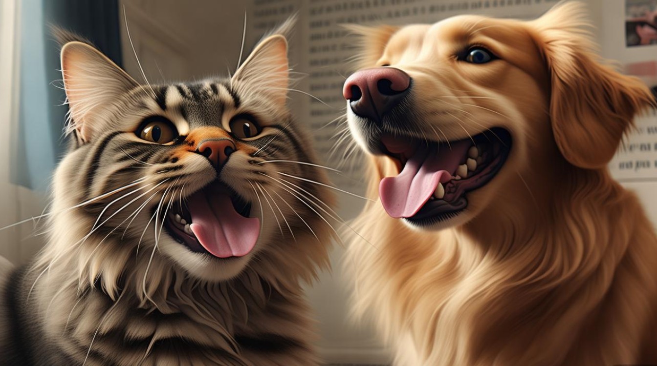猫咪跟狗狗一样吐舌头