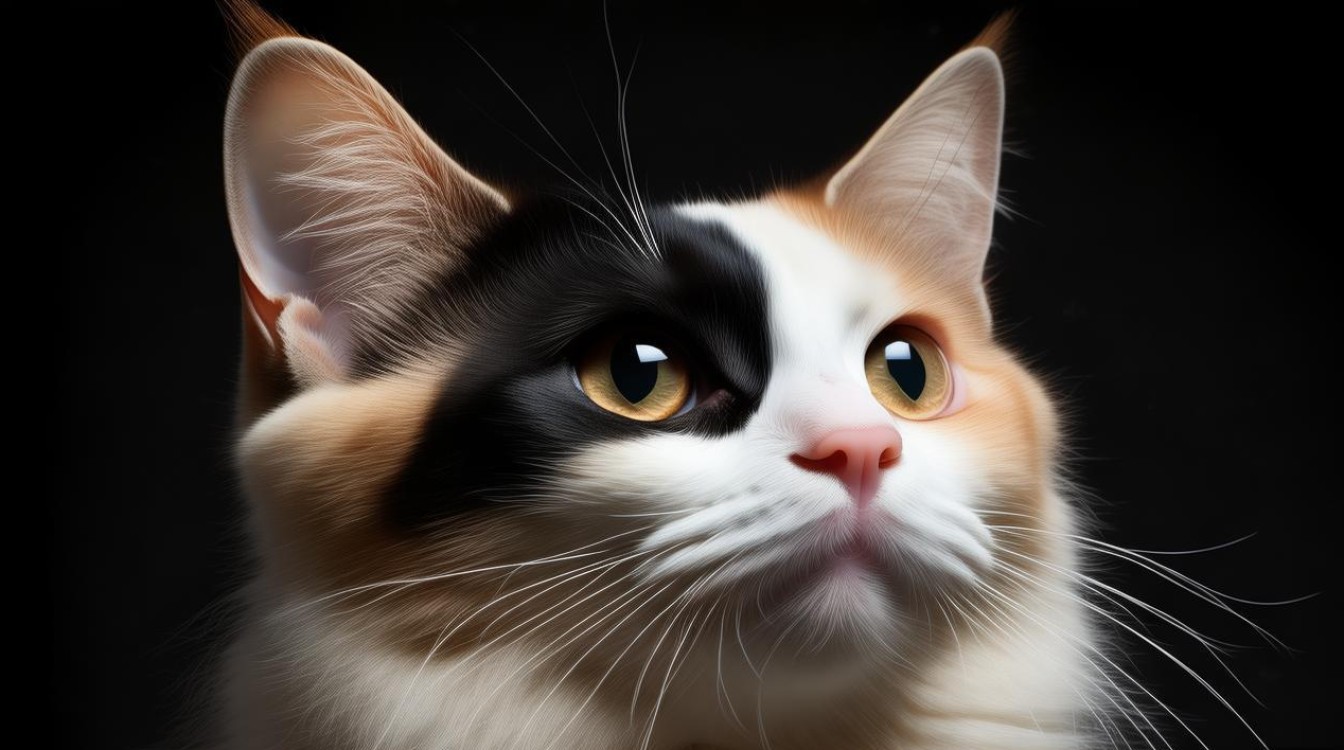 猫咪脸上有黑色
