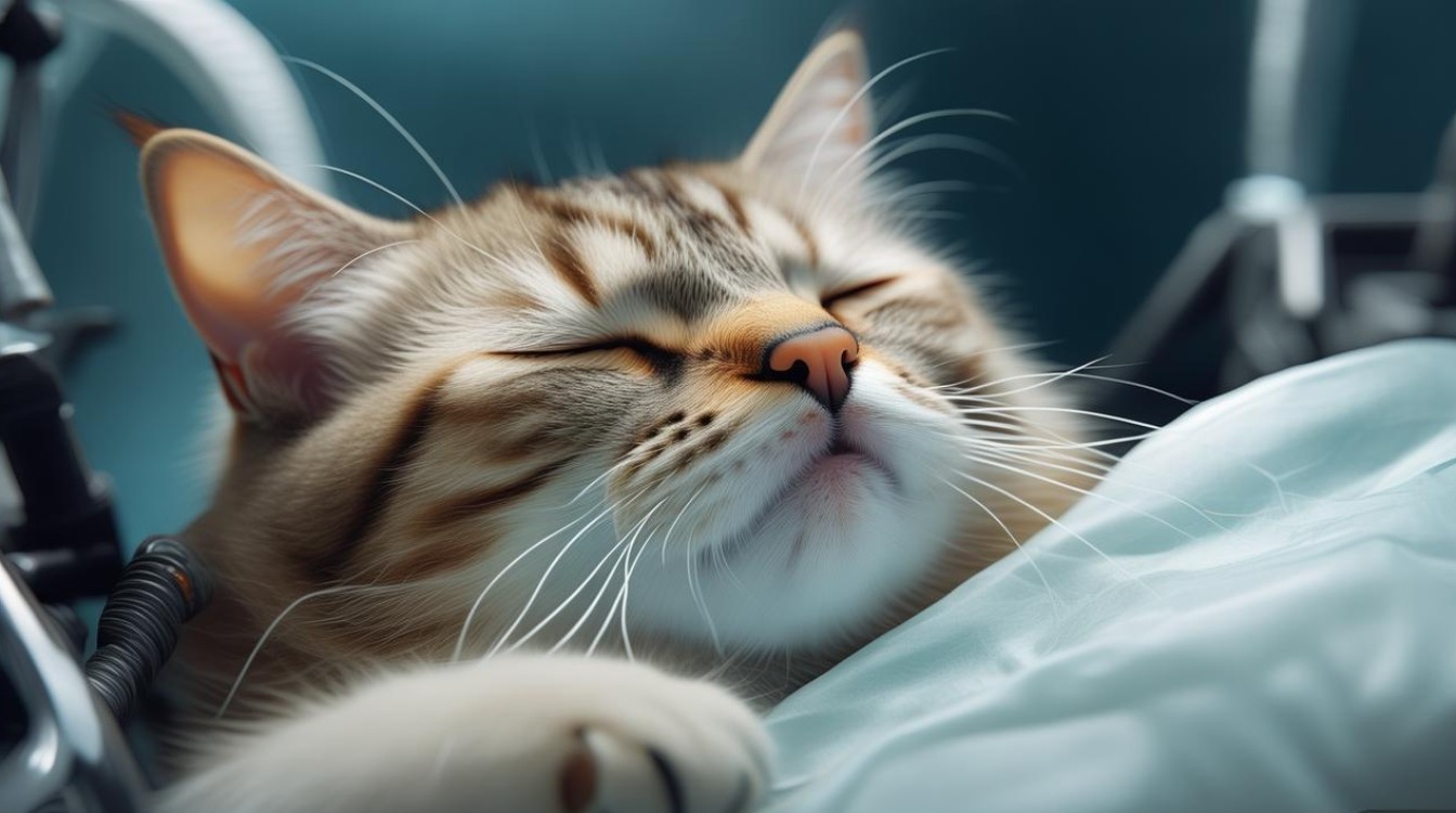 猫咪呼吸麻醉照片